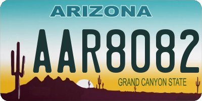 AZ license plate AAR8082