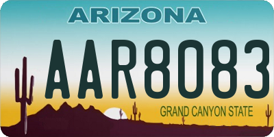 AZ license plate AAR8083