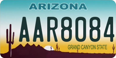 AZ license plate AAR8084