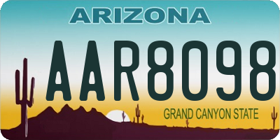 AZ license plate AAR8098