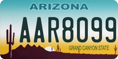 AZ license plate AAR8099