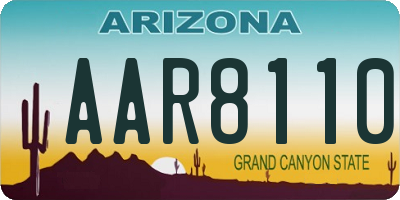 AZ license plate AAR8110