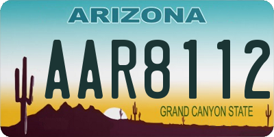AZ license plate AAR8112