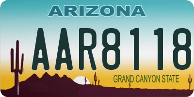 AZ license plate AAR8118