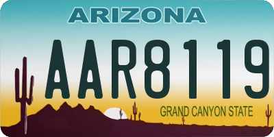 AZ license plate AAR8119