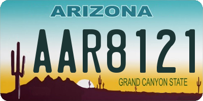 AZ license plate AAR8121