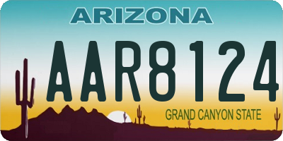 AZ license plate AAR8124