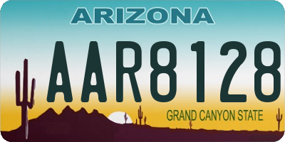 AZ license plate AAR8128