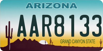 AZ license plate AAR8133