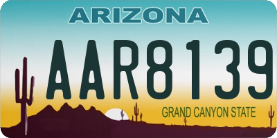 AZ license plate AAR8139