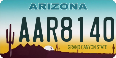 AZ license plate AAR8140