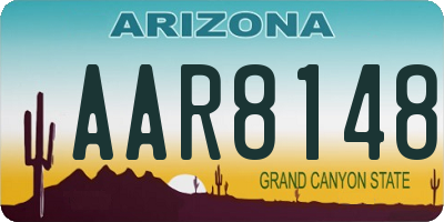 AZ license plate AAR8148