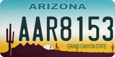 AZ license plate AAR8153