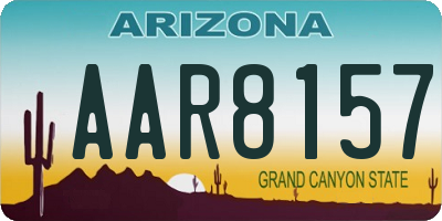 AZ license plate AAR8157