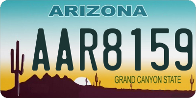 AZ license plate AAR8159