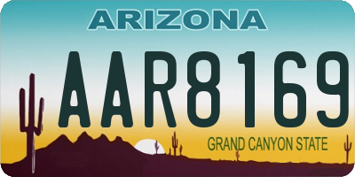 AZ license plate AAR8169