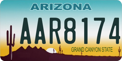 AZ license plate AAR8174