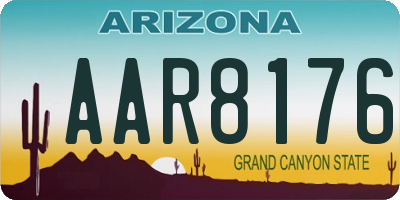 AZ license plate AAR8176