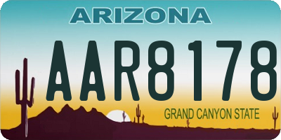 AZ license plate AAR8178