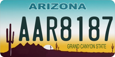 AZ license plate AAR8187