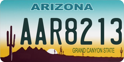 AZ license plate AAR8213