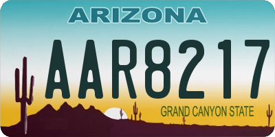 AZ license plate AAR8217