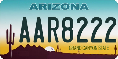 AZ license plate AAR8222