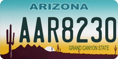 AZ license plate AAR8230