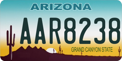 AZ license plate AAR8238