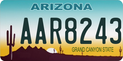 AZ license plate AAR8243
