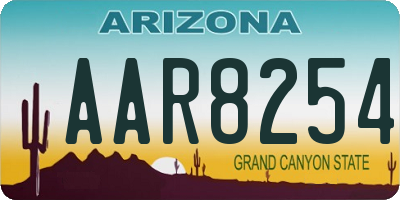 AZ license plate AAR8254