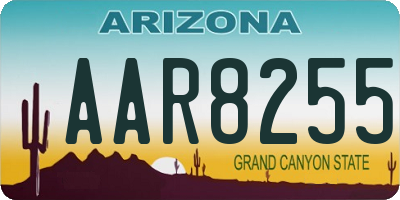 AZ license plate AAR8255