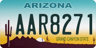 AZ license plate AAR8271