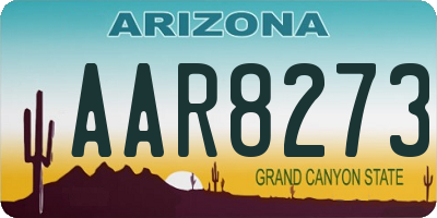 AZ license plate AAR8273