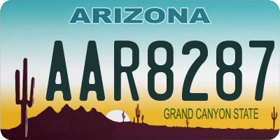 AZ license plate AAR8287