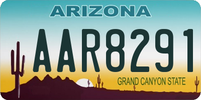 AZ license plate AAR8291