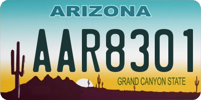 AZ license plate AAR8301