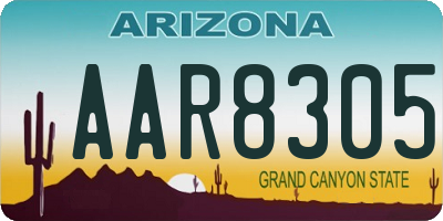 AZ license plate AAR8305