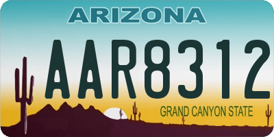 AZ license plate AAR8312