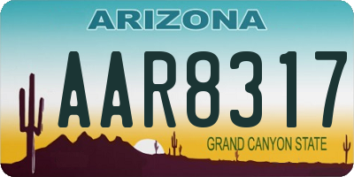 AZ license plate AAR8317