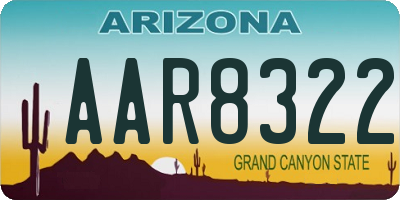AZ license plate AAR8322