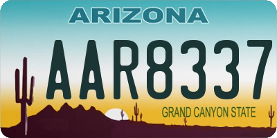 AZ license plate AAR8337