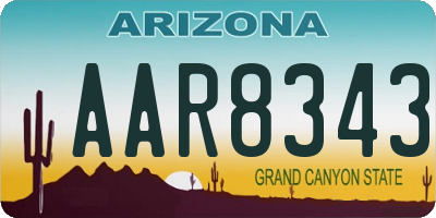 AZ license plate AAR8343