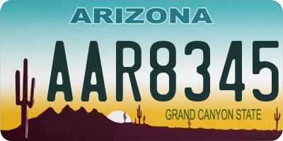 AZ license plate AAR8345