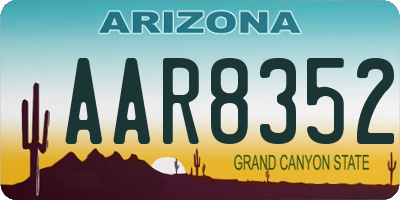 AZ license plate AAR8352