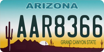 AZ license plate AAR8366