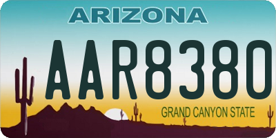 AZ license plate AAR8380