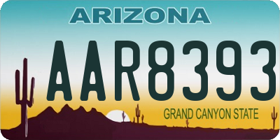 AZ license plate AAR8393