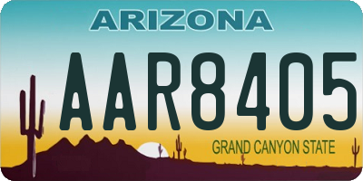 AZ license plate AAR8405