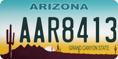 AZ license plate AAR8413